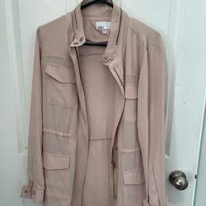 Dusty rose duster style jacket.